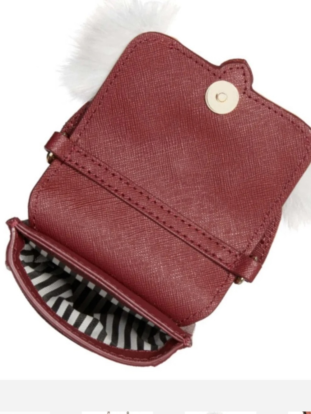 EUC Kate Spade So Foxy Fox Smartphone Case Crossbody Bag Snap Closure Dark Red - Picture 3 of 12